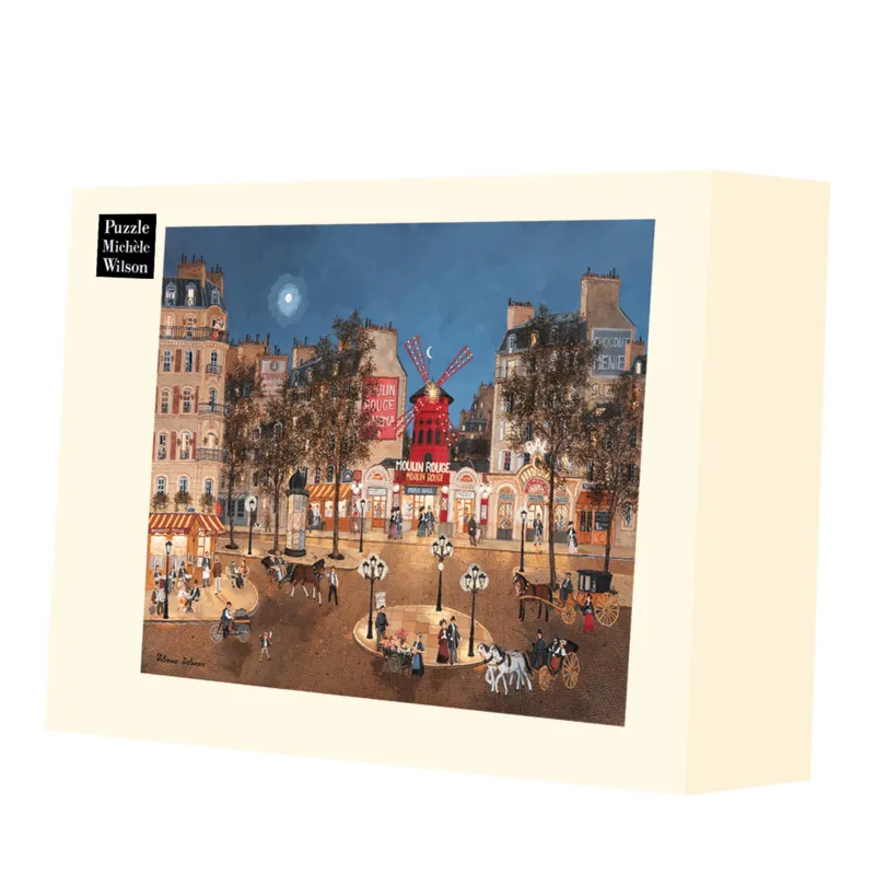 Handgeschnittenes Holzpuzzle - Le Moulin Rouge Et La Place Blanche, Fabienne
