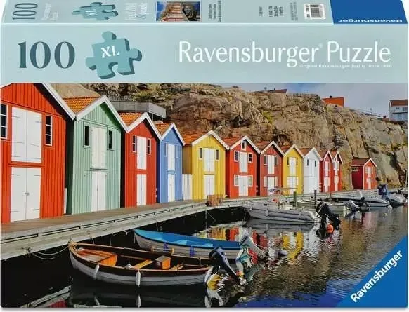 XXL Teile - Feel Well & Puzzle - Bunte Häuser in Schweden