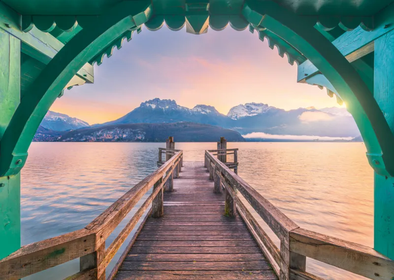 Puzzle Highlights - Traumpfade - Romantischer Steg am Lac d'Annecy