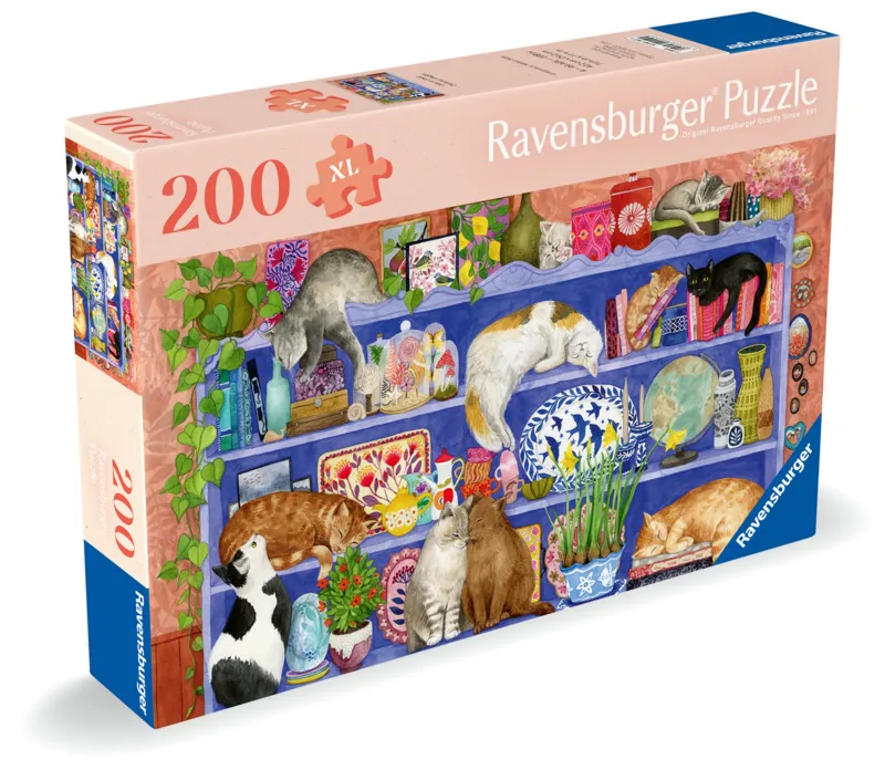 Wellness & Puzzle - Katzen im Regal