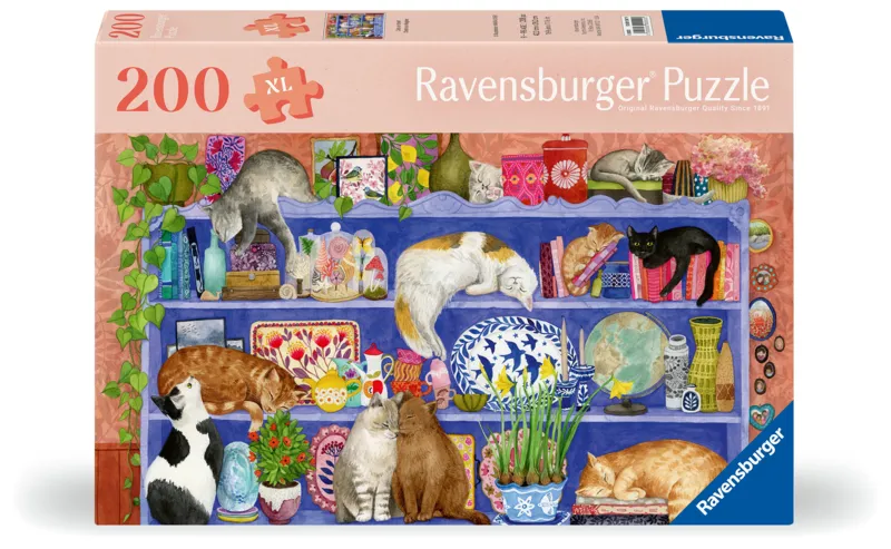 Wellness & Puzzle - Katzen im Regal