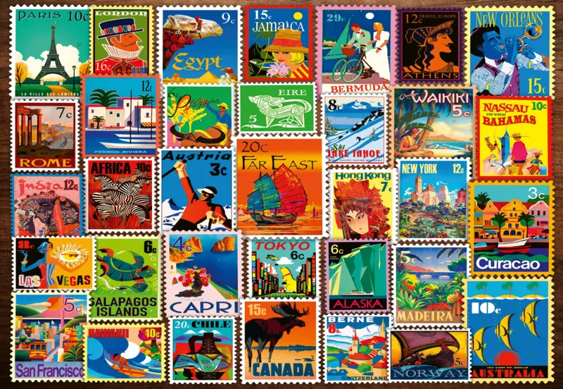 Wellness & Puzzle - Briefmarken aus aller Welt