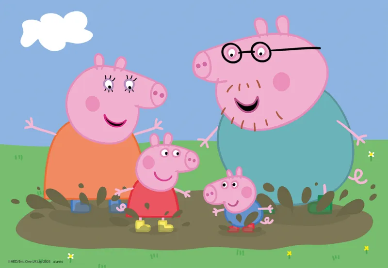 2 Puzzles - Peppa Pig Glückliches Familienleben