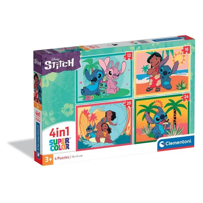 Puzzle 4 in 1 - Stitch und seine Freunde