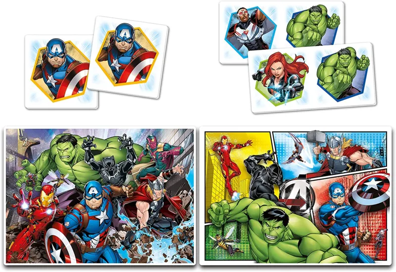Superkit 4 in 1 - The Avengers (2 Puzzles + Memory + Domino)