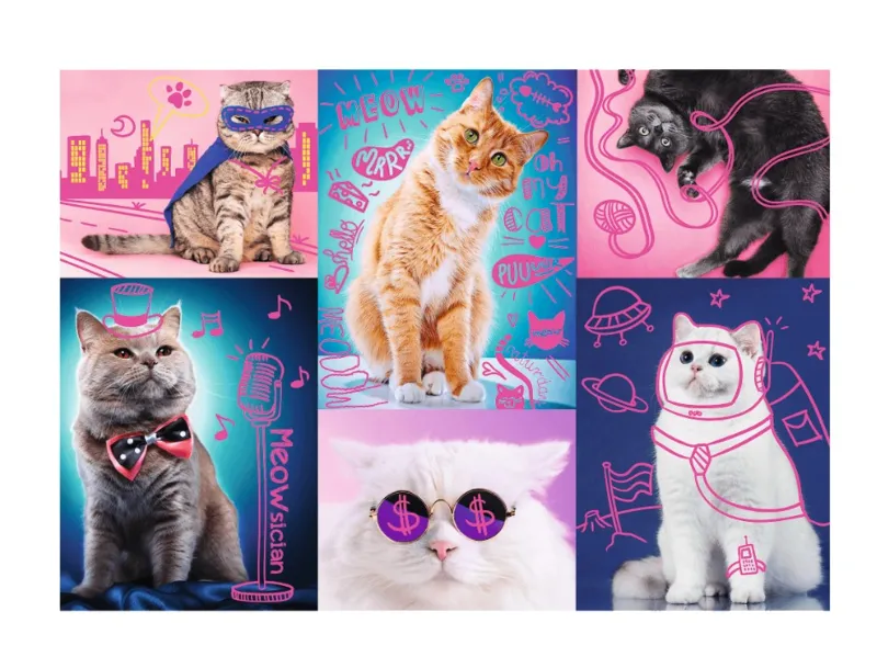 Neon Color Line - Cats