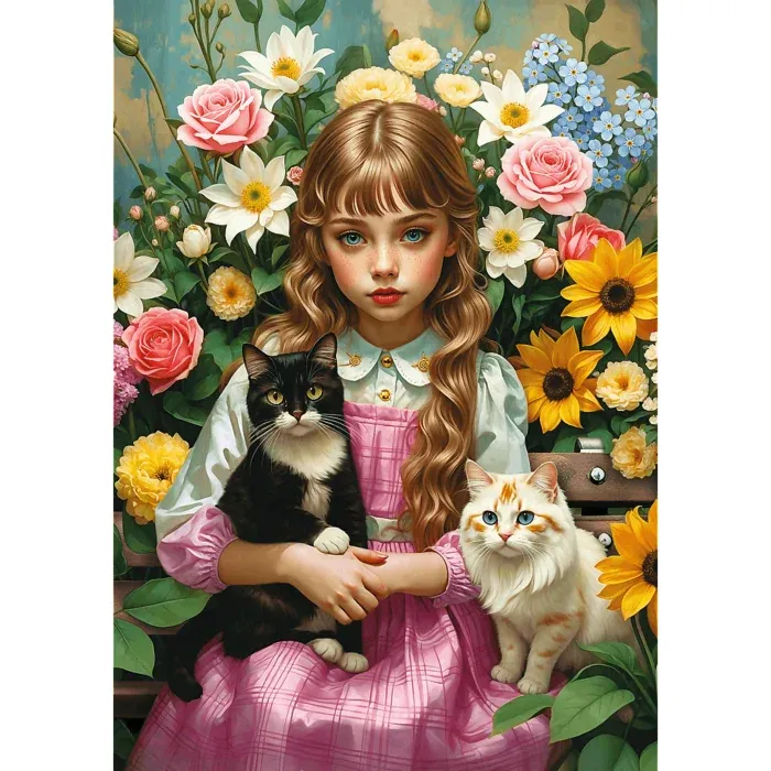 Das Mädchen mit den Katzen