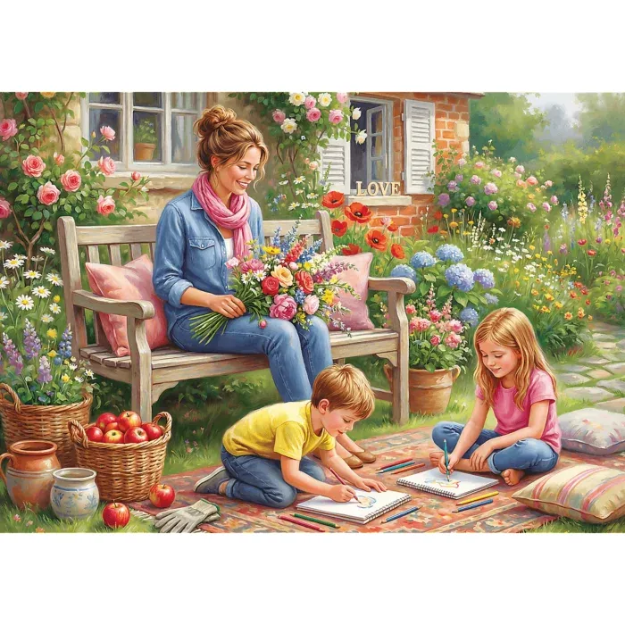 Familie im Garten