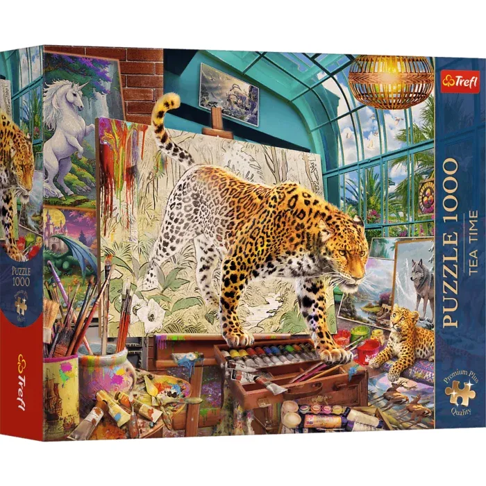 Tea Time - Leoparden im Maleratelier