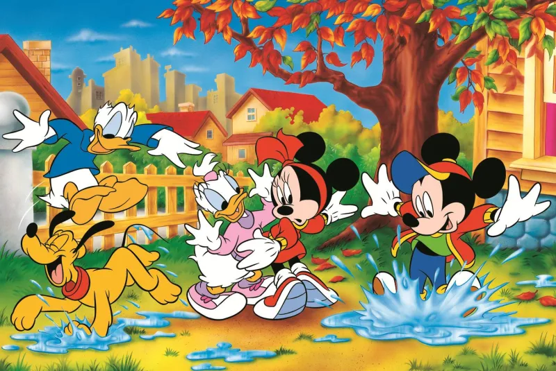 40-Jähriges Jubiläum Trefl - Spielen In Pfützen - Disney Mickey Mouse And Friends