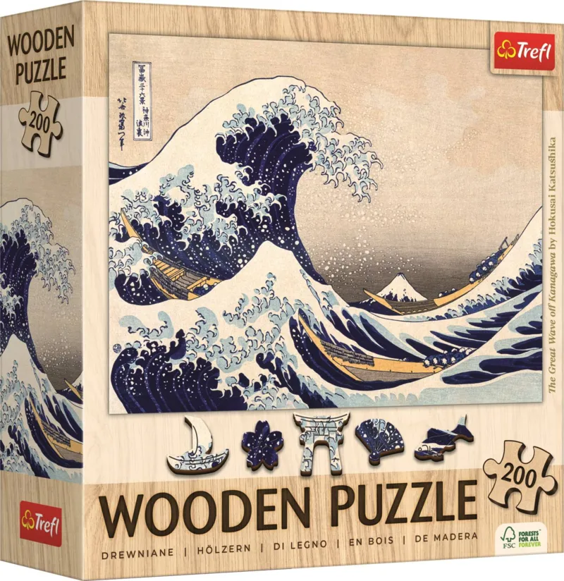 XXL Teile - Holzpuzzle - Die Große Welle Vor Kanagawa - Hokusai Katsushika