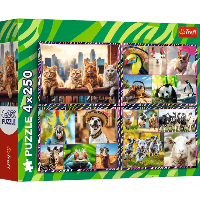 4 Puzzles - Lustige Tiere
