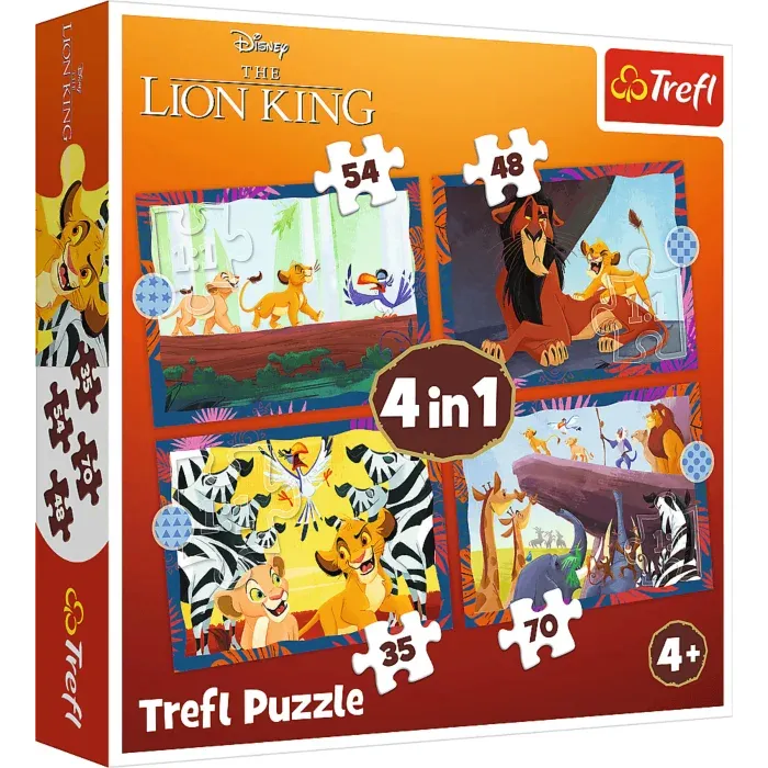 4 Puzzles - Mutiger König der Löwen