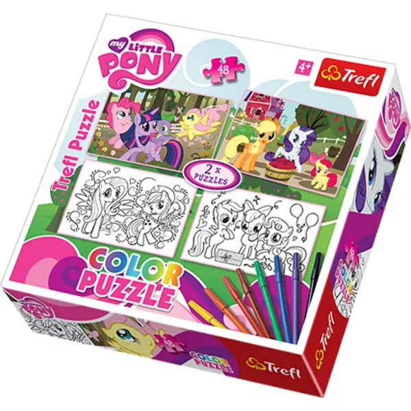 2 Puzzles: Mein kleines Pony mit Ausmalbildern