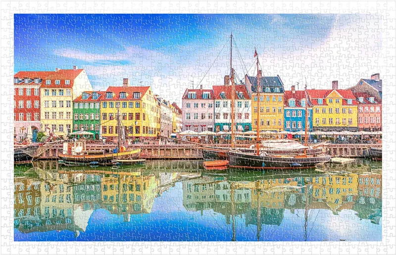 Puzzle aus Kunststoff - Old Nyhavn Port in Copenhagen