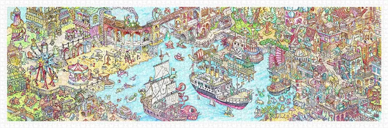 Puzzle aus Kunststoff - Tom Parker - Dino City and Bay