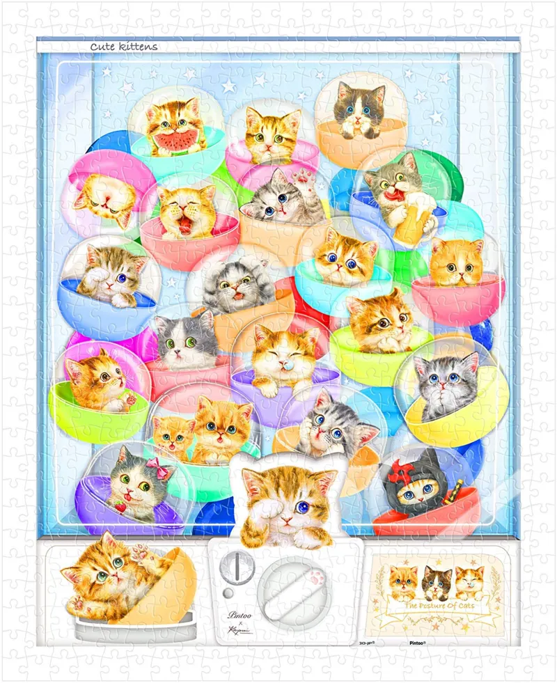 Puzzle aus Kunststoff - Kayomi - Kittens in Capsule Machine