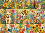 Patchwork eines Landgartens