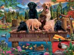 Welpen und Enten (Familie)