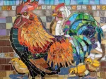 Stained Glass Chickens