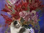 XXL Teile - Cats and Flowers four Chinoiserie