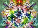 Frühlingsblumen und Schmetterlinge