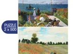 2 Puzzles - Die Kunst Monets: Die Terrasse von Sainte-Adresse, 1867 - Mohnblumenfeld, 1873