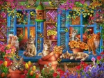 Katzen auf der Fensterbank