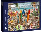 Hunde und Katzen am Strand