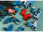 Holzpuzzle - Winter und Schlitten