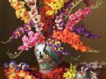Gladiolen in Chinesischer Vase