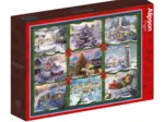 Neun Weihnachtsaufnäher