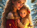 Weihnachtszärtlichkeit - Mutter und Tochter Kollektion
