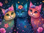 Trio der träumerischen Katzen