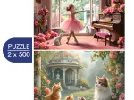 2 Puzzles - Kleine Ballerina und Romantischer Garten