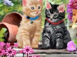 Crystal Art - Diamant-Stickerei-Kit - Kätzchen