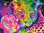 Neon Regenbogen-Leopard