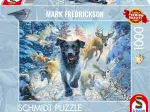 Hundeliebe, Schwarzer Labrador Im Schnee