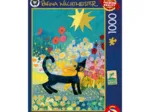 Chat dans une mer de fleurs