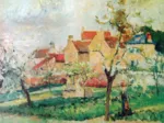 Handgeschnittenes Holzpuzzle - Pissarro : Plum Trees In Blossom