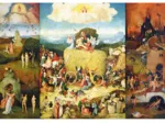Handgeschnittenes Holzpuzzle - Bosch : La Charrette De Foin