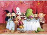 Handgeschnittenes Holzpuzzle - The Witches Party
