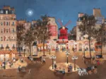 Handgeschnittenes Holzpuzzle - Le Moulin Rouge Et La Place Blanche, Fabienne