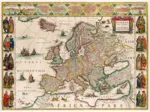 Handgeschnittenes Holzpuzzle - Carte D'Europe, Willem Blaeu