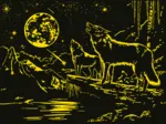 Wolf im Mondlicht - Glow in the Dark