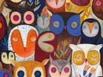 Andrea Kürti: Collage - Eulen
