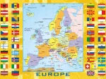 Europakarte mit Flaggen