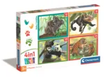 Puzzle 4 En 1 - Mutter und Baby Tiere