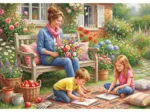 Familie im Garten