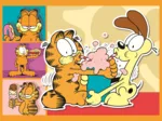 4 Puzzles - Garfield liebt Lasagne